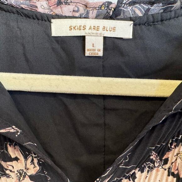Skies are Blue Mini Dress Size Large floral black‎ and pink NWOT - Picture 5 of 12